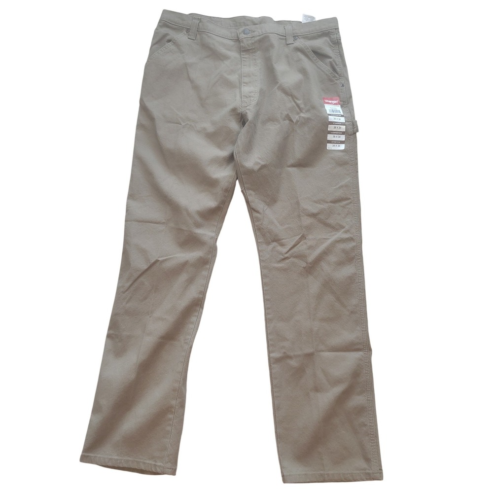 Wrangler Five Star Heritage Carpenter Pants Mens 38x34‎ Khaki Stretch 1094LXWCK